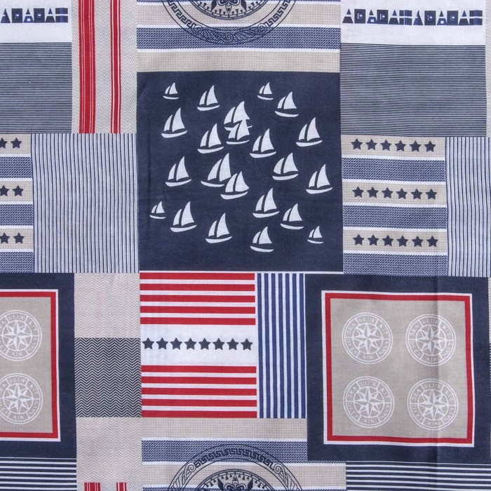 Постельное бельё "Этель" дуэт Капитан 143х215 см - 2 шт, 220х240 см, 70х70 см - 2 шт, 100% хл, бязь