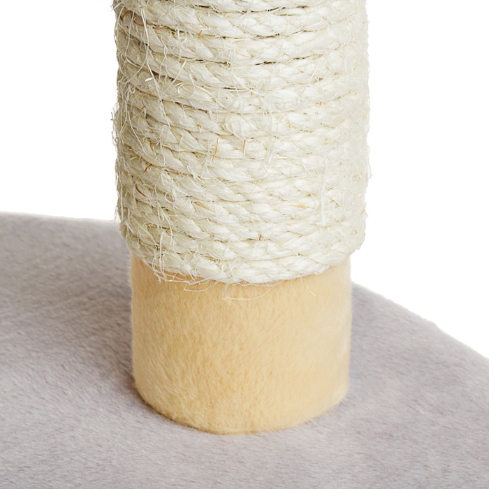 Комплекс с двумя основаниями, 40 х 40 х 80 см, искусственный мех/канат/сизаль