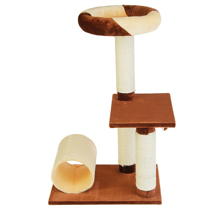 Комплекс с когтеточками, 55 х 40 х 92 см, искусственный мех/канат/сизаль