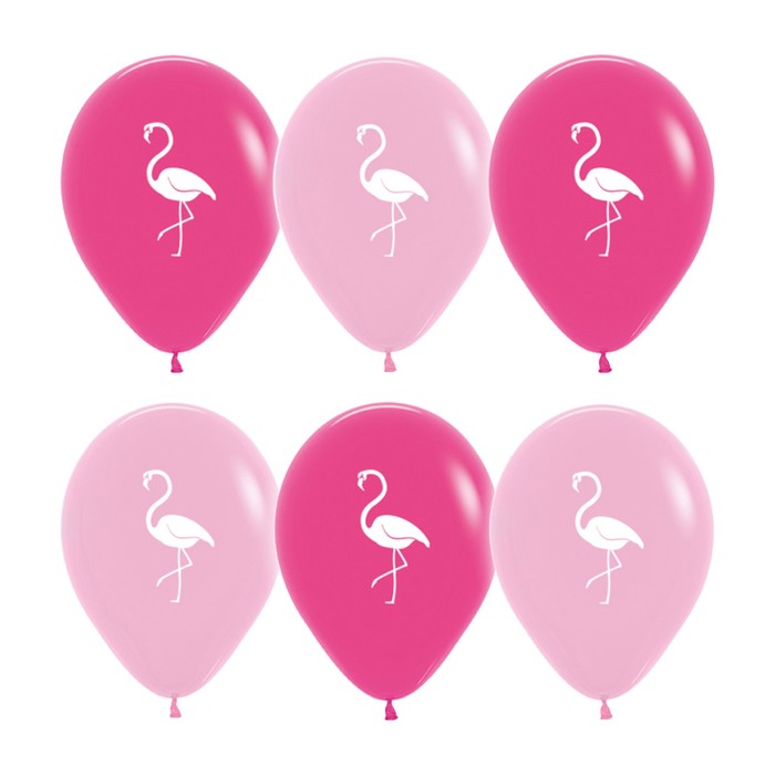 Шар латексный 12" "Фламинго", пастель, 2 ст, набор 12 шт., МИКС