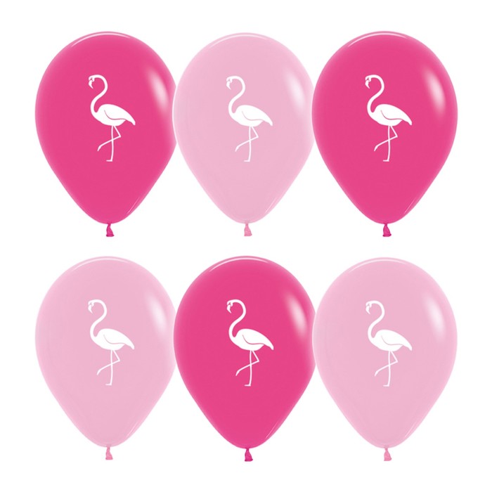Шар латексный 12" "Фламинго", пастель, 2 ст, набор 50 шт., МИКС