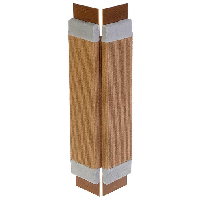 Когтеточка угловая ковролиновая, 54 х 10 х 2 см, искусственный мех