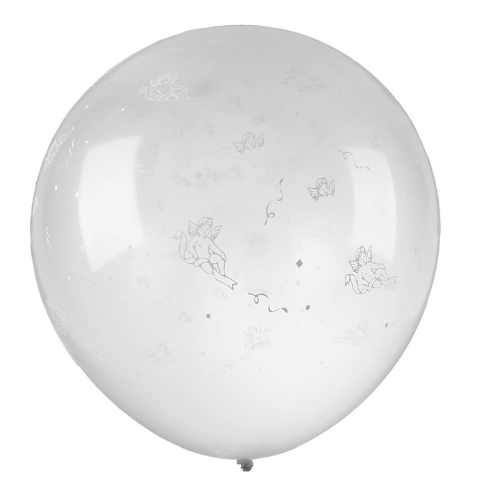 Шар латексный 36" "Ангелы", кристалл, 5 ст, набор 10 шт, цвет прозрачный