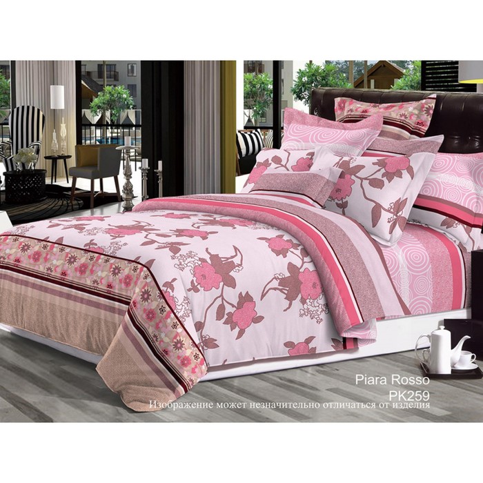 КПБ 1,5 сп Piara Rosso, 150х215 см, 145х215 см, 70х70 см-2 шт., бязь 125 г/м2