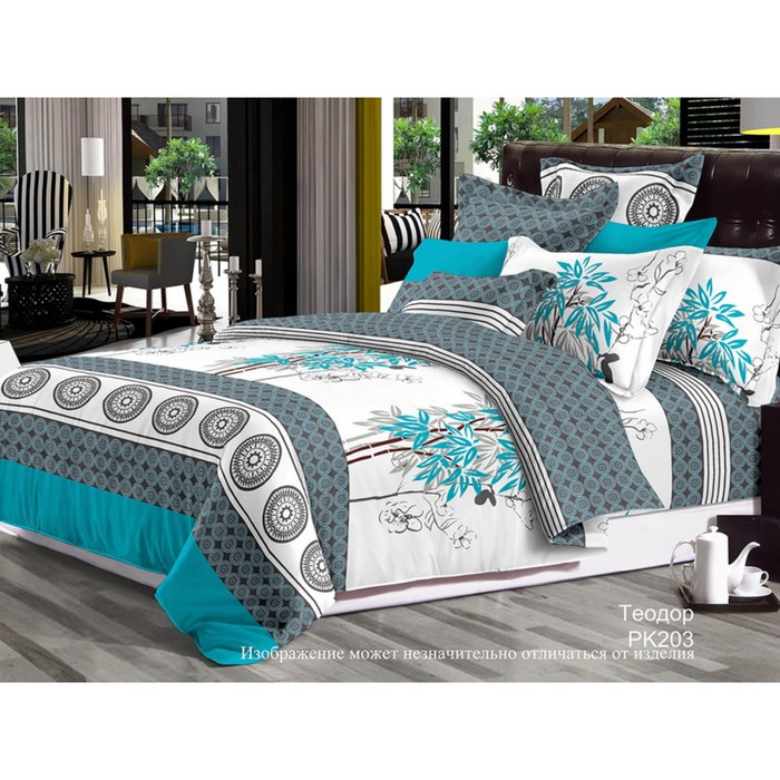 КПБ 1,5 сп "Теодор", 150х215 см, 145х215 см, 70х70 см-2 шт., сатин 120 г/м2