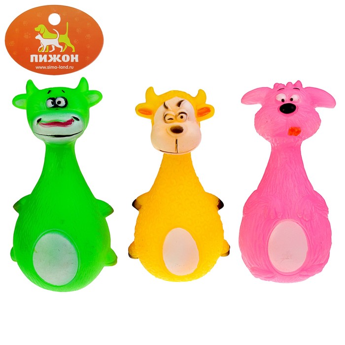 Игрушка пищащая "Смешной зверёк", 14 см, микс цветов