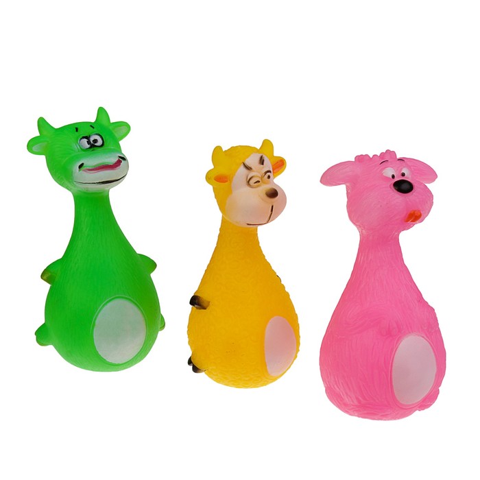 Игрушка пищащая "Смешной зверёк", 14 см, микс цветов