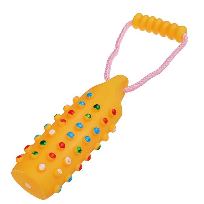 Игрушка для собак с пищалкой и ручкой на канате, 36 см, микс цветов