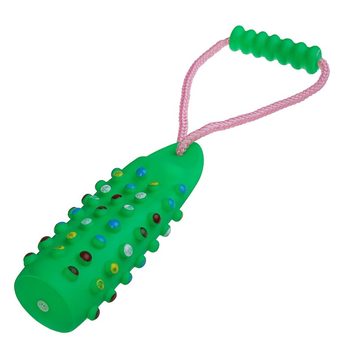 Игрушка для собак с пищалкой и ручкой на канате, 36 см, микс цветов