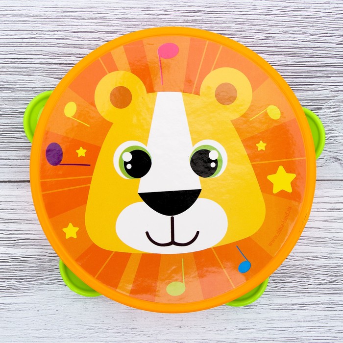 Игрушка музыкальная бубен «Львёнок», МИКС