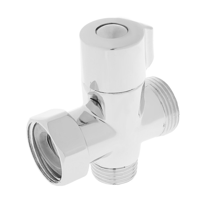 Дивертор для смесителя, цинк, переключатель шаровый, хром