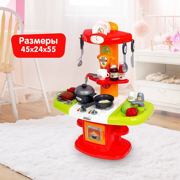 Игровой модуль кухня "Шеф повар", 24 предмета, бежит вода из крана