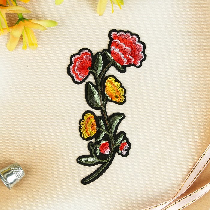 Термоаппликация "Цветы", 12*5,5см