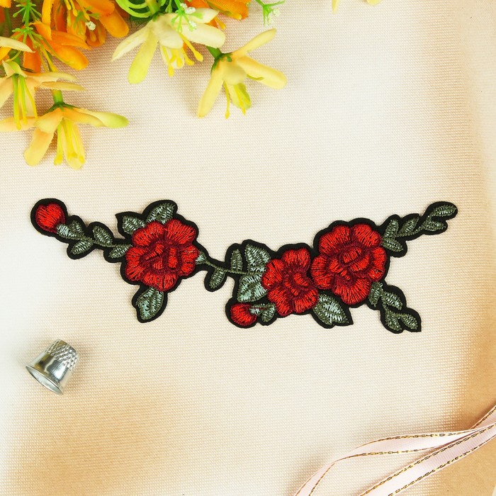 Термоаппликация "Цветы", 16*5,5см