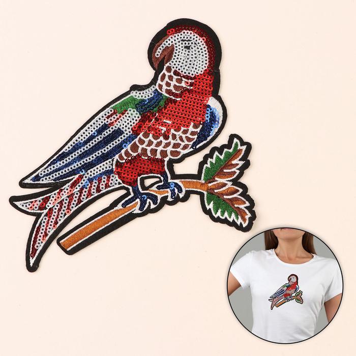 Термоаппликация "Попугаи", с пайетками, 18,5*12см