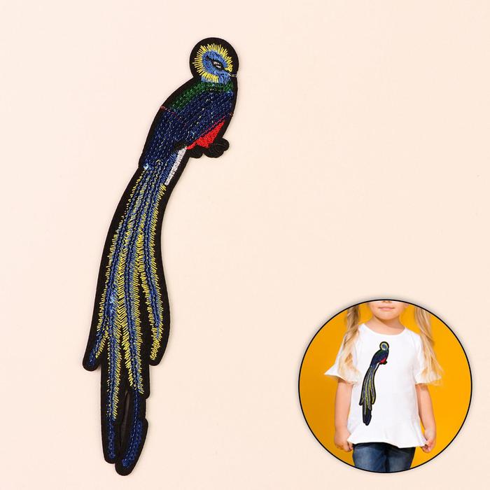 Термоаппликация "Павлин", с пайетками, 33*9см