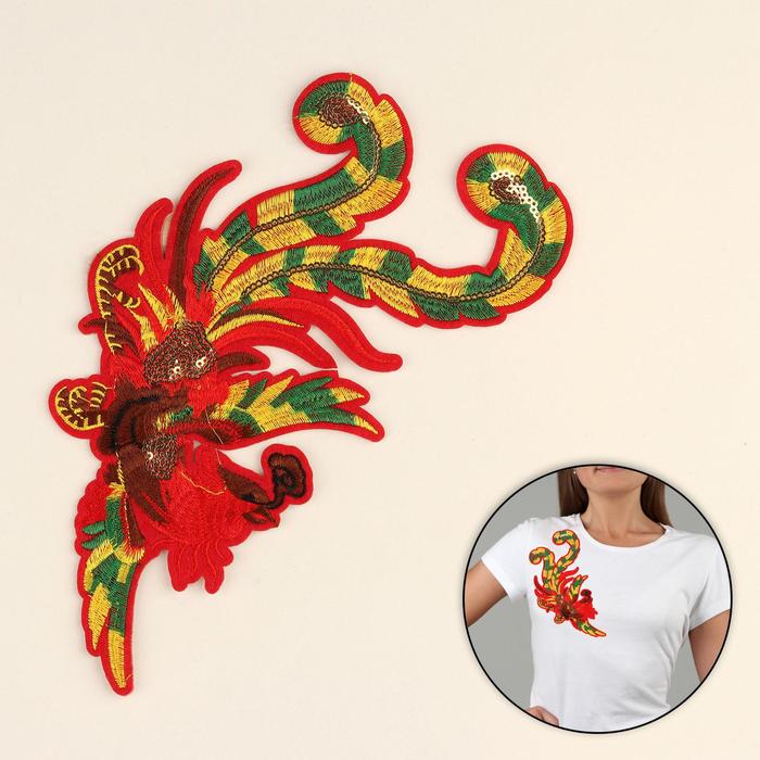 Термоаппликация "Жар-птица", с пайетками, 24*15см