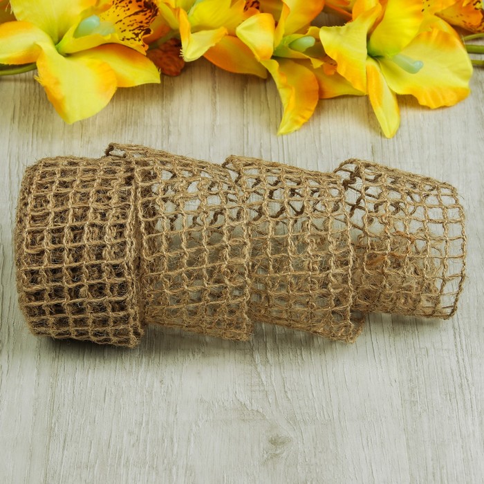 Лента холщовая "Решётка", натуральная, 45мм, 5±1м