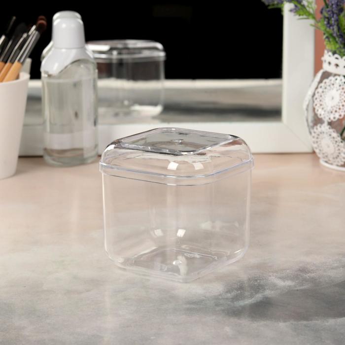 Органайзер для хранения косметических принадлежностей, с крышкой, цвет прозрачный