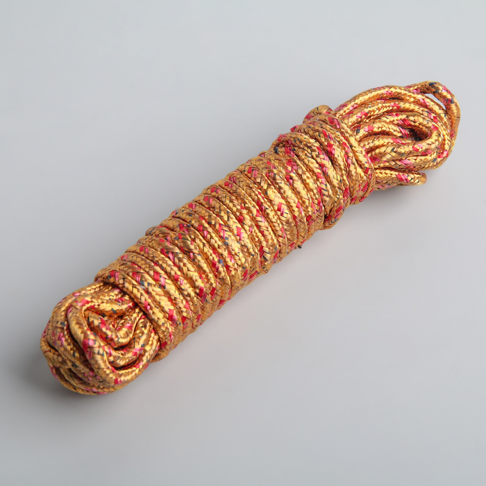 Верёвка бельевая Доляна, d=4 мм, длина 10 м, цвет МИКС