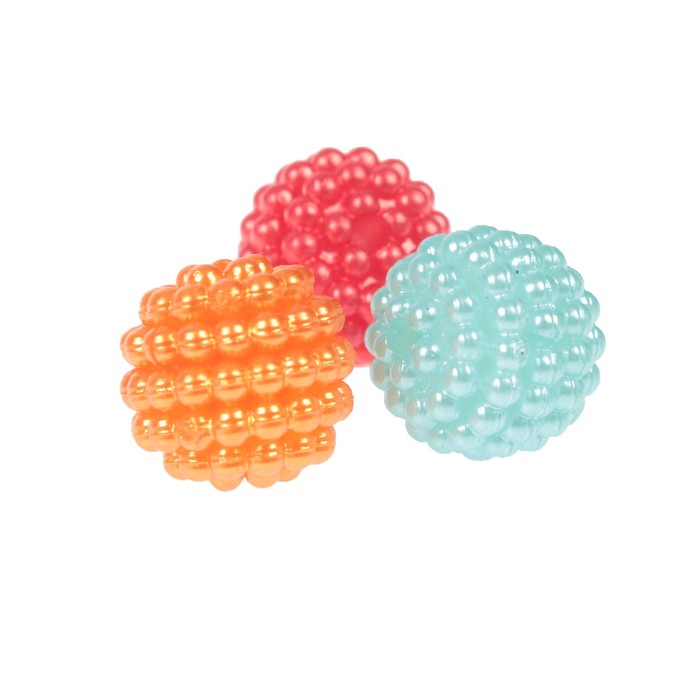 Набор бусин для творчества пластик "Ребристые" разноцветный металлик d=1 см 20 гр