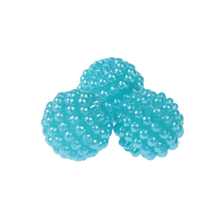 Набор бусин для творчества пластик "Ребристые" синий металлик d=1 см 20 гр