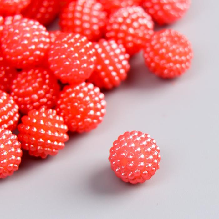 Набор бусин для творчества пластик "Ребристые" оранжевый металлик d=1 см 20 гр