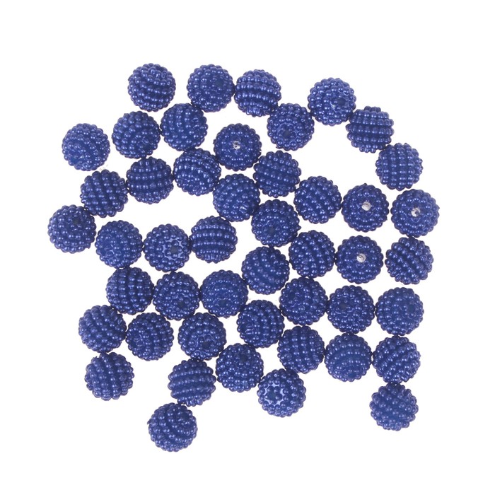 Набор бусин для творчества пластик "Ребристые" фиолет металлик d=1 см 20 гр