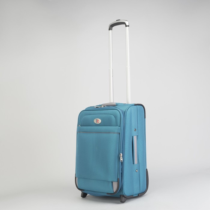 Чемодан малый 20", с расширением, 2 колеса, цвет бирюза