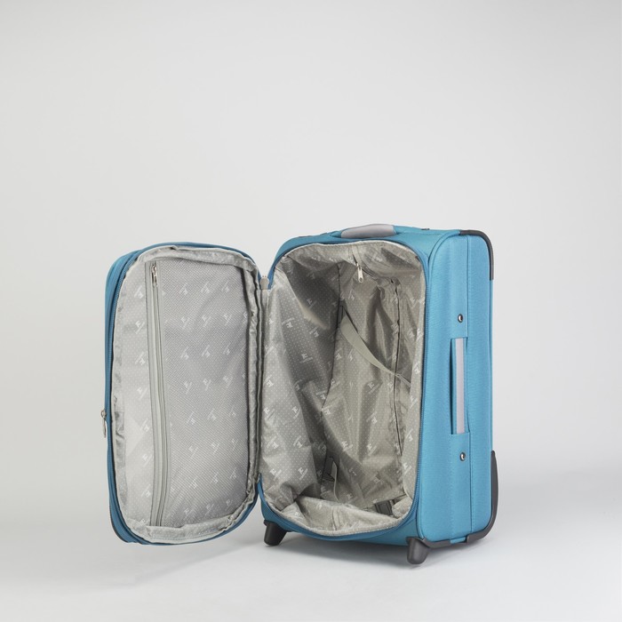 Чемодан малый 20", с расширением, 2 колеса, цвет бирюза