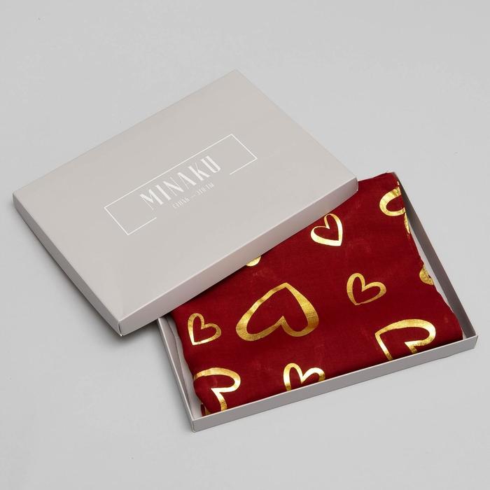 Палантин "Любовь", размер 48 х 180 см, цвет бордовый/золото