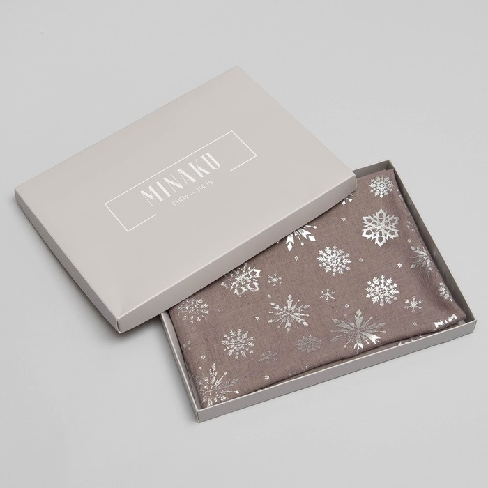 Палантин "Снежное настроение", размер 48 х 180 см, цвет серый/серебро