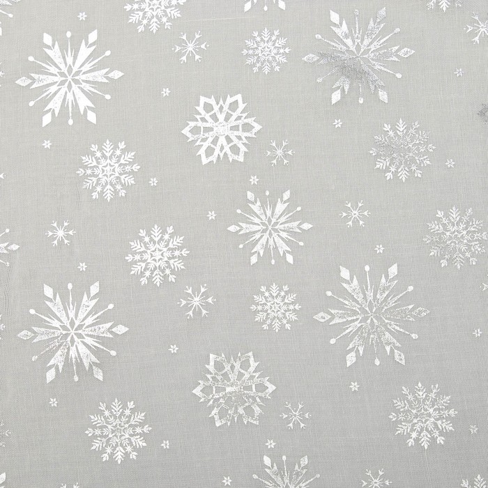 Палантин "Снежное настроение", размер 48 х 180 см, цвет белый/серебро