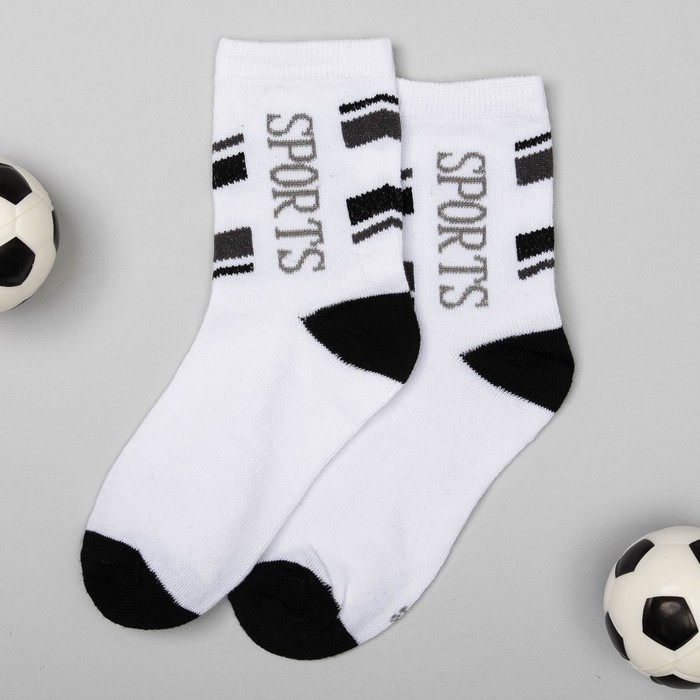 Носки детские Collorista "Спорт", размер 22 (размер произв. 14), вид 1, цвет белый