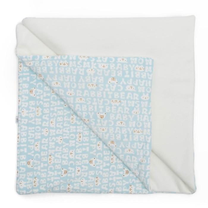 Плед "Мармеладик", размер 90х90 см, голубой, плюш, интерлок-пенье, хл100% 583/1