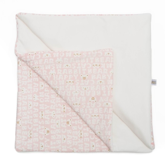 Плед "Мармеладик", размер 90х90 см, розовый, плюш, интерлок-пенье, хл100% 583/2