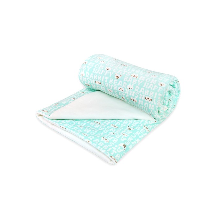 Плед "Мармеладик", размер 90х90 см, мятный, плюш, интерлок-пенье, хл100% 583/3