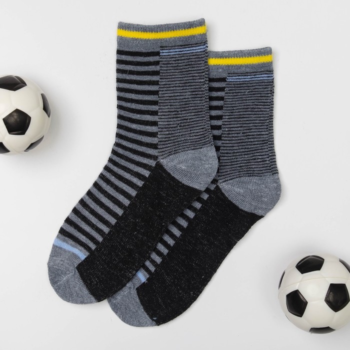 Носки детские Collorista "Полоски", размер 22 (размер произв. 14), вид 3, цвет серый