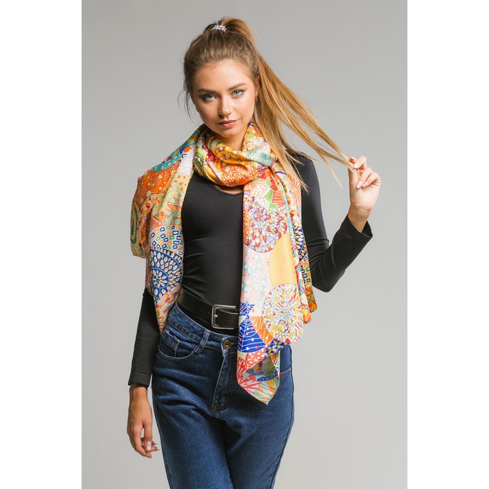 Палантин "Майра" , размер 70 х 180 см, цвет жёлтый