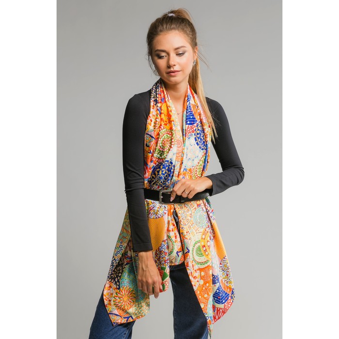 Палантин "Майра" , размер 70 х 180 см, цвет жёлтый