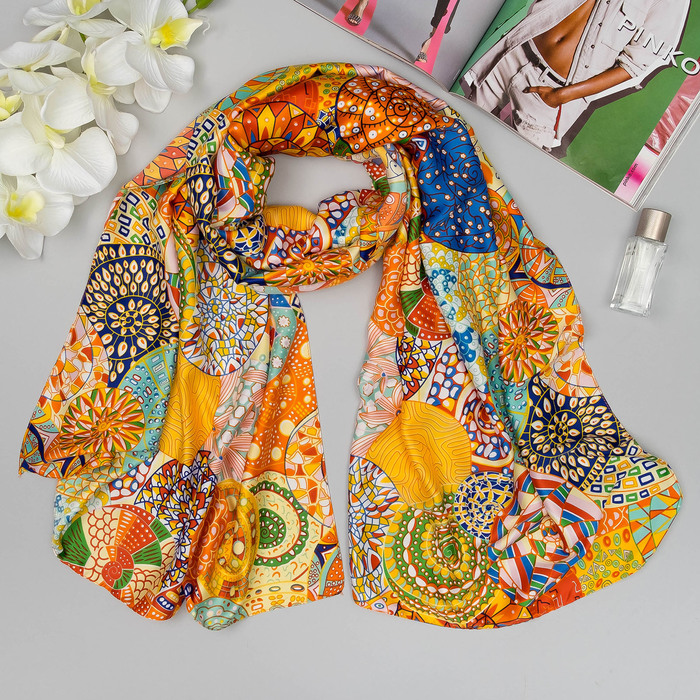 Палантин "Майра" , размер 70 х 180 см, цвет жёлтый