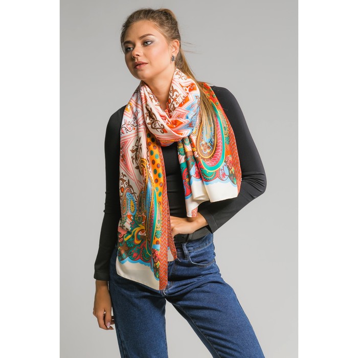 Палантин "Пинар" , размер 70 х 180 см, цвет коралловый