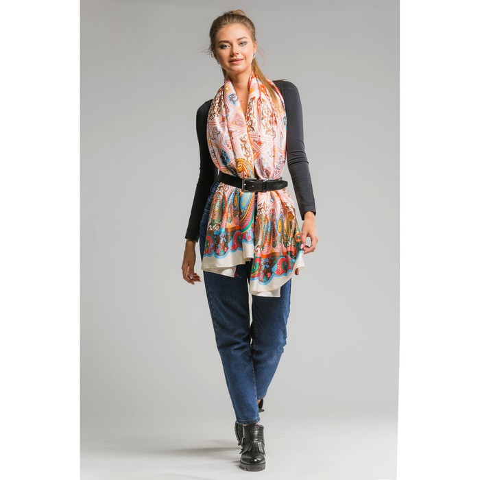 Палантин "Пинар" , размер 70 х 180 см, цвет коралловый