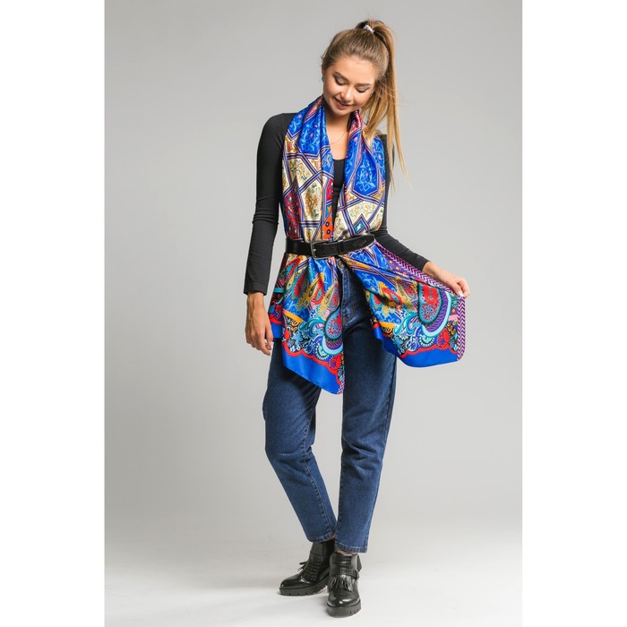 Палантин "Пинар" , размер 70 х 180 см, цвет синий