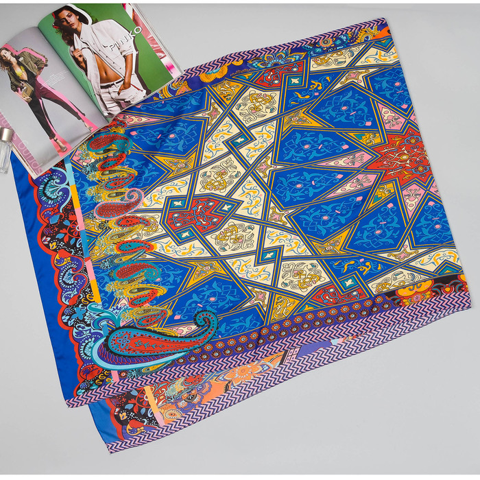 Палантин "Пинар" , размер 70 х 180 см, цвет синий