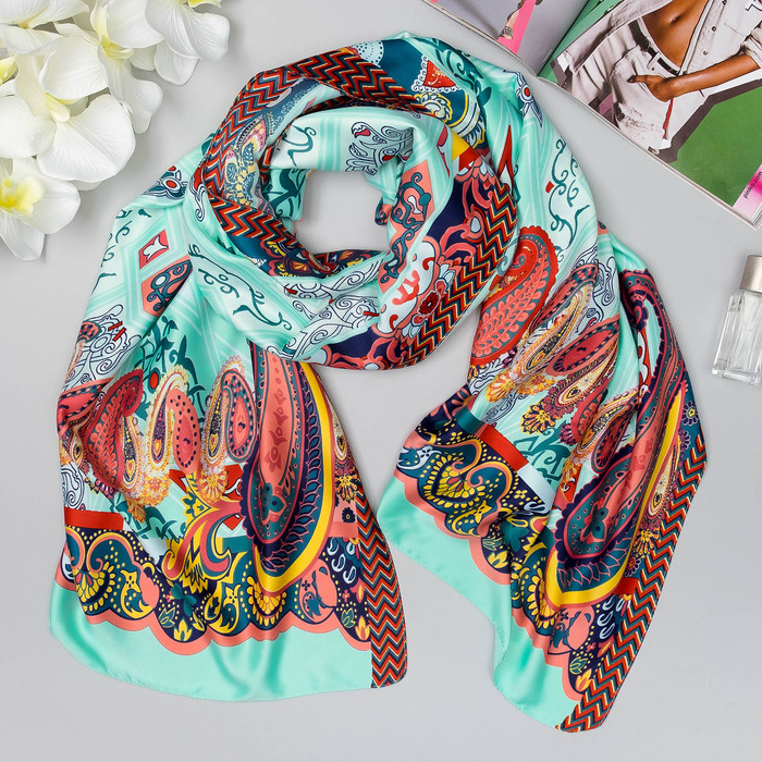 Палантин "Пинар" , размер 70 х 180 см, цвет зелёный