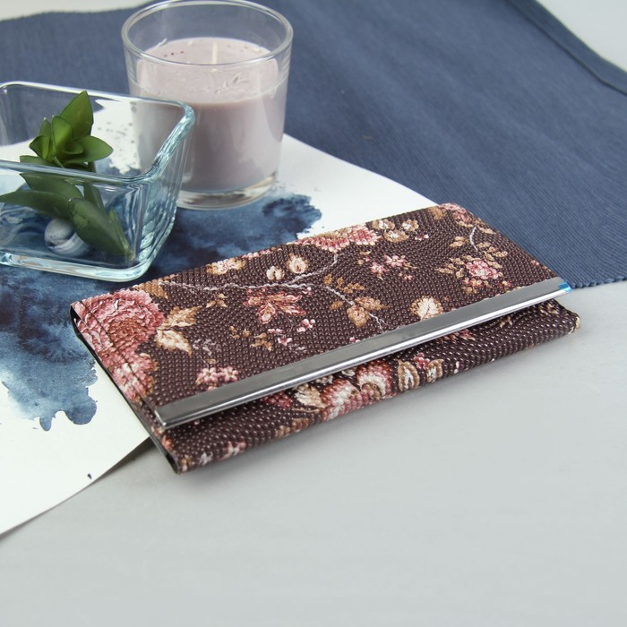 Кошелёк женский, 3 отдела, для карт, на клапане, цвет кофе