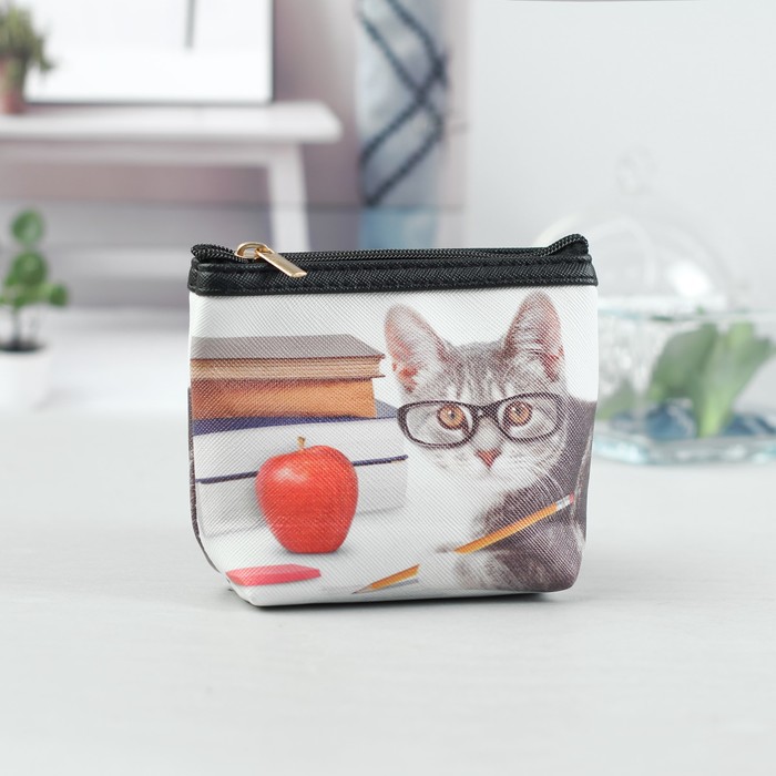 Кошелёк женский, отдел на молнии, цвет чёрный