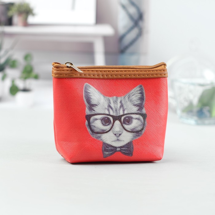 Кошелёк женский "Умник", отдел на молнии, цвет красный/коричневый