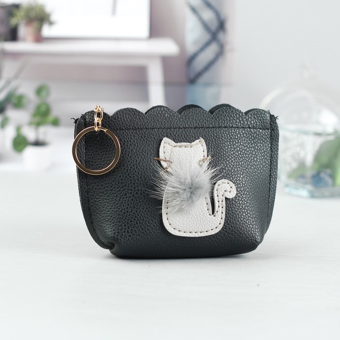 Кошелёк женский на молнии, 1 отдел, цвет чёрный